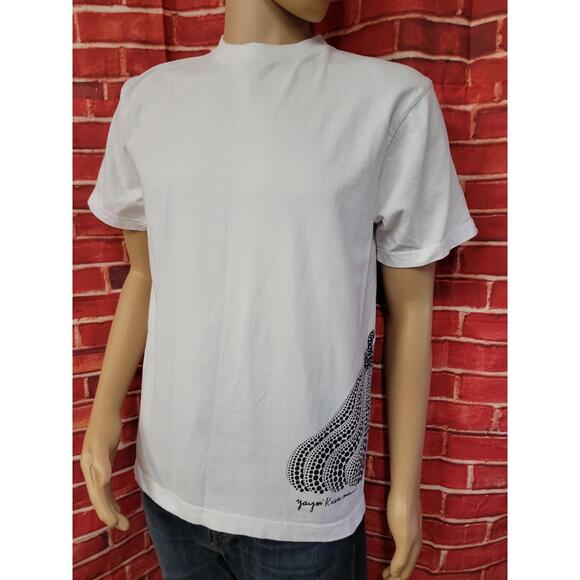 YAYOI KUSAMA Unisex T-shirt Pumpkin Side Print White Size L (RUNS SMALL) #WM1
